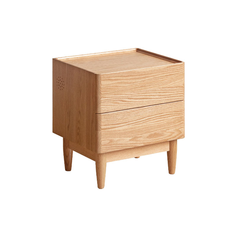 Maverick solid American oak bedside table in natural wood – view 7
