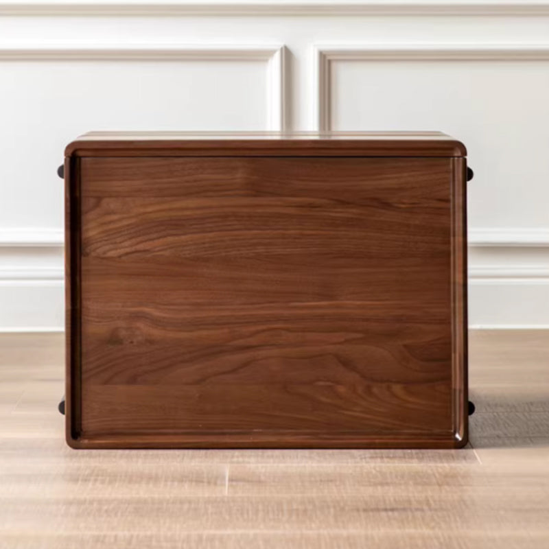 Maxine solid American oak bedside table in walnut colour – view 8
