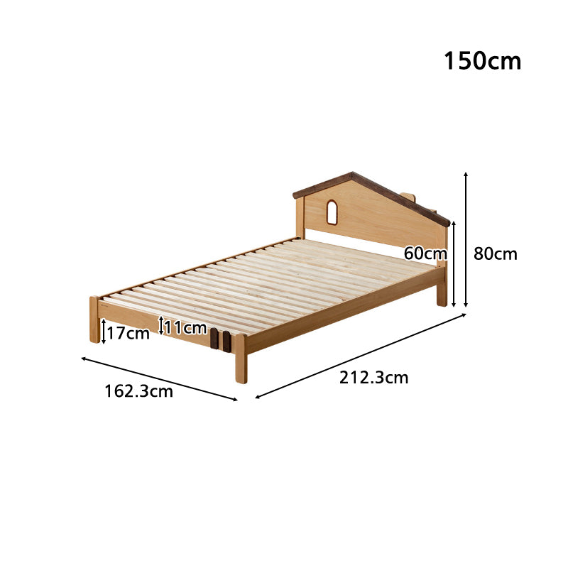 Megan solid beech kids bed with mattress and night light – view 13