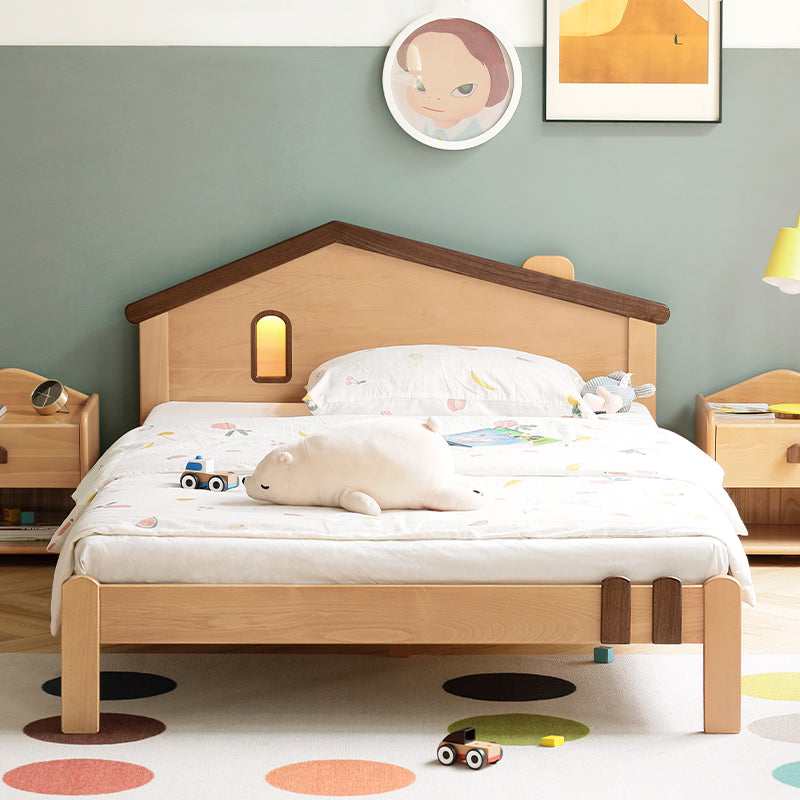 Megan solid beech kids bed with mattress and night light – view 2