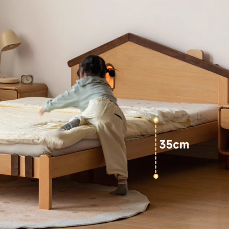 Megan solid beech kids bed with mattress and night light – view 8
