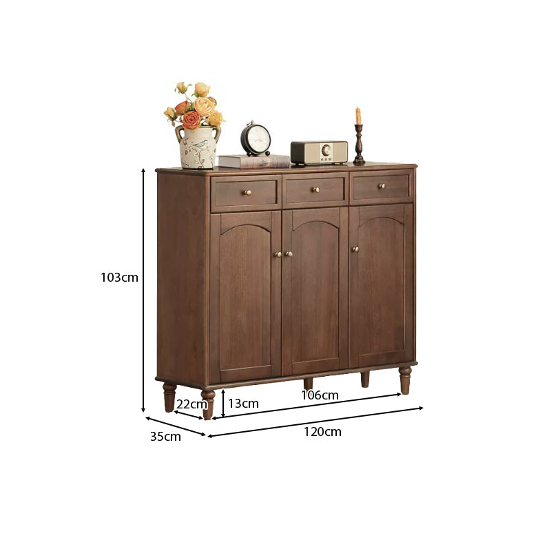 Leila Merpauh and Pinewood Shoe Cabinet with Drawers 120cm – view 10