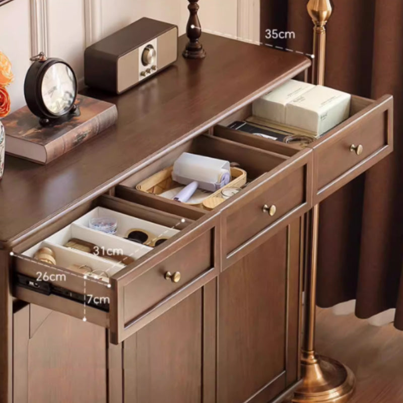 Leila Merpauh and Pinewood Shoe Cabinet with Drawers 120cm – view 8