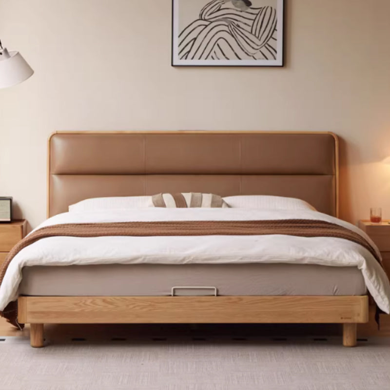Mira solid American oak queen and king bed frame