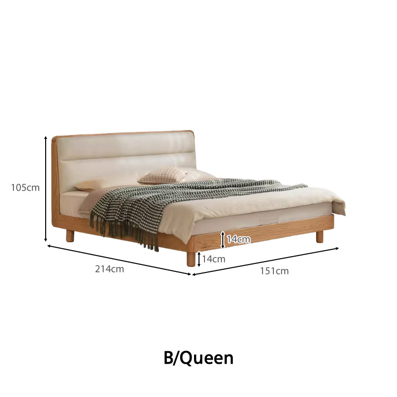 Mira solid American oak queen and king bed frame – view 12