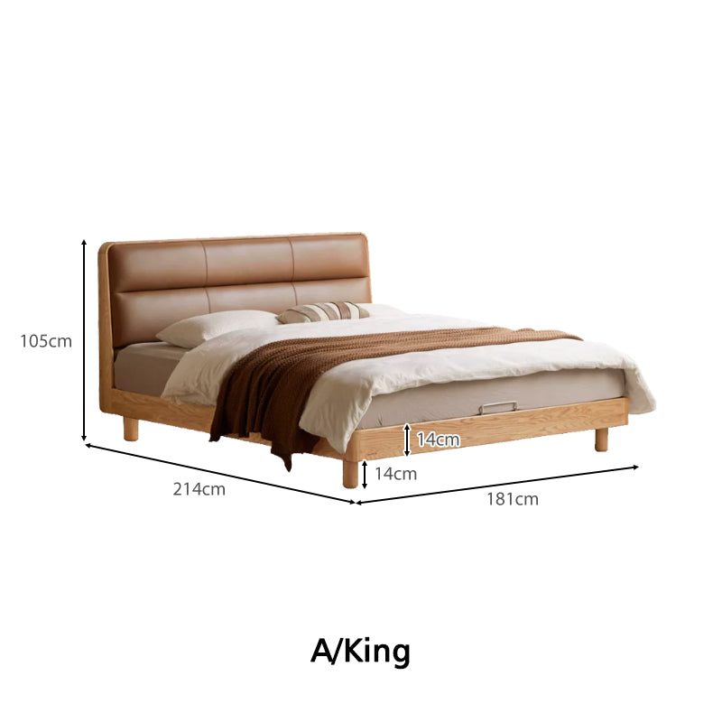 Mira solid American oak queen and king bed frame – view 5