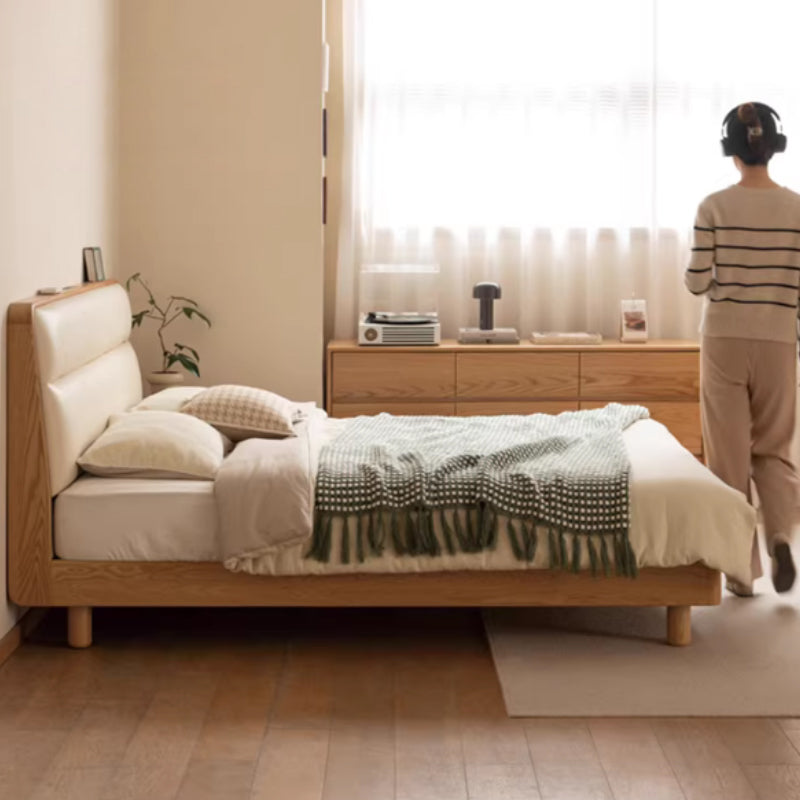 Mira solid American oak queen and king bed frame – view 8