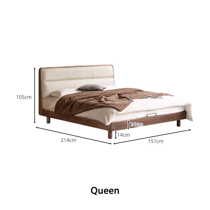 Mira solid black walnut queen and king bed frame – view 12