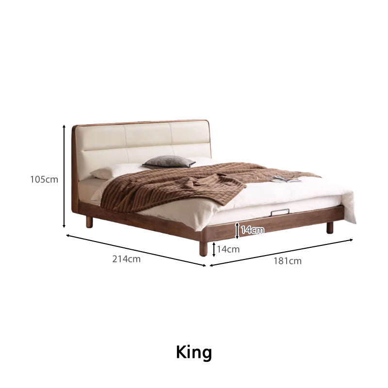 Mira solid black walnut queen and king bed frame – view 13