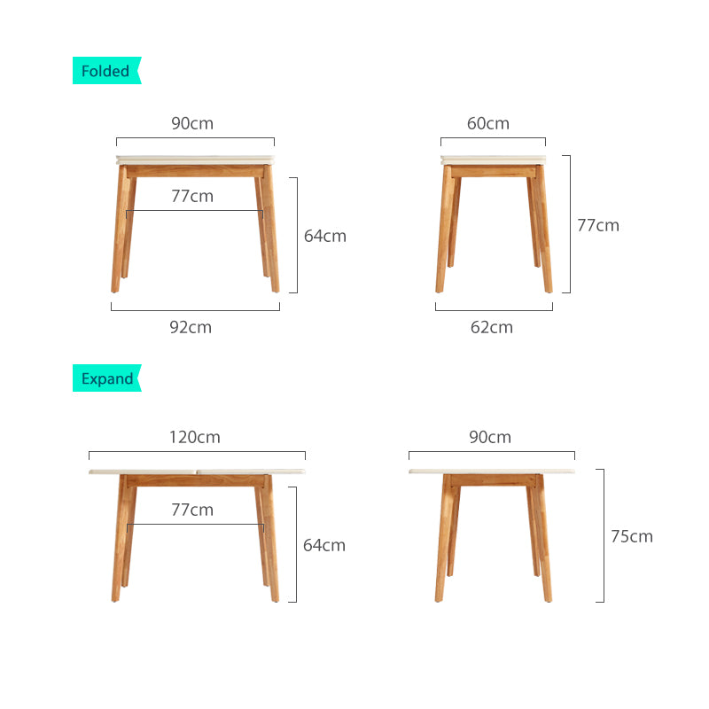 Miranda rubberwood and ceramic extendable dining table – view 36