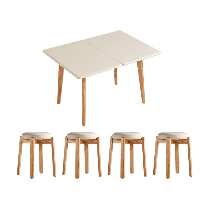Miranda rubberwood and ceramic extendable dining table – Table + 4xStool, view 35