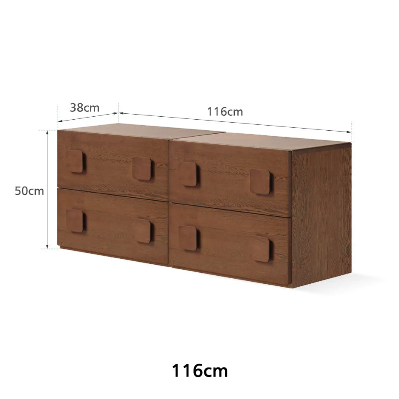 Lucretia solid oak modular storage cabinet in walnut finish – view 20