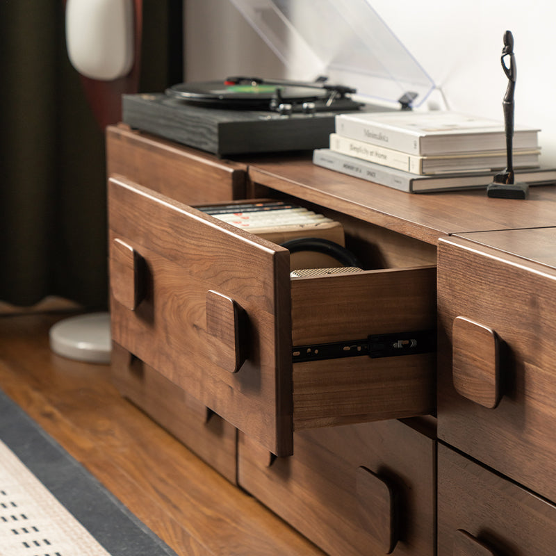 Lucretia solid oak modular storage cabinet in walnut finish – view 5