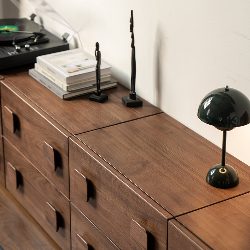 Lucretia solid oak modular storage cabinet in walnut finish – view 6