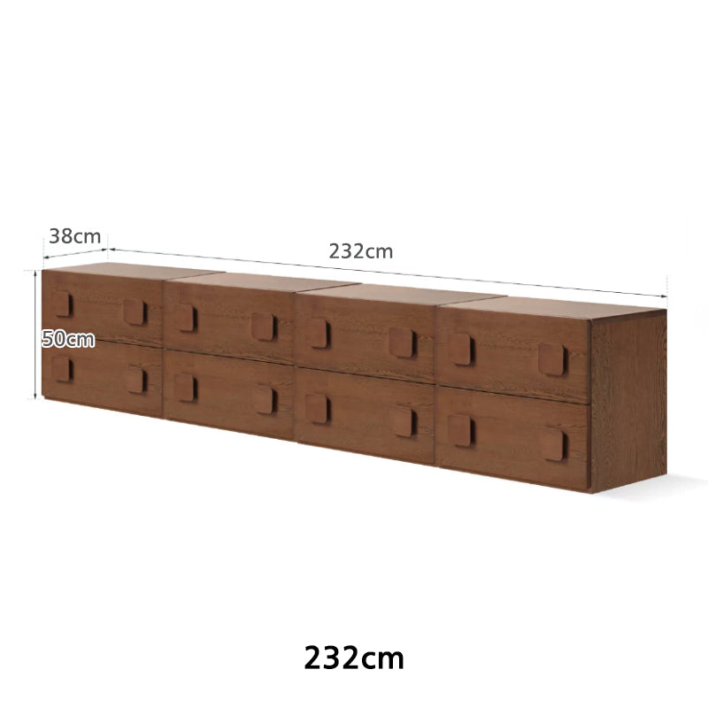 Lucretia solid oak modular storage cabinet in walnut finish – view 8