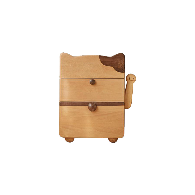 Murray Kids Wooden Side Table in Solid Beech, Maneki-Neko Design – view 3