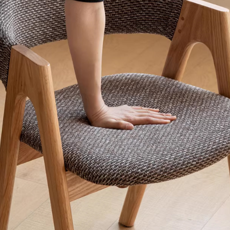 Natasha curved back solid oak dining chair with upholstered seat – view 3