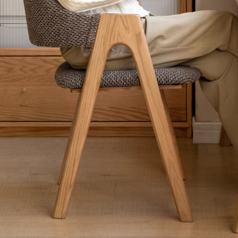 Natasha curved back solid oak dining chair with upholstered seat – view 4