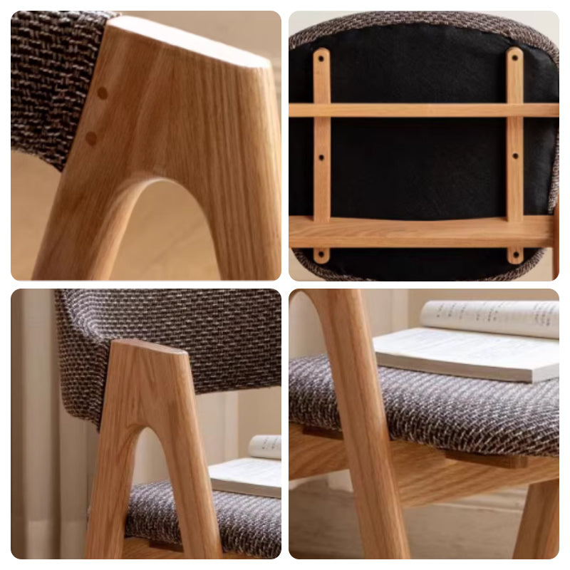 Natasha curved back solid oak dining chair with upholstered seat – view 6