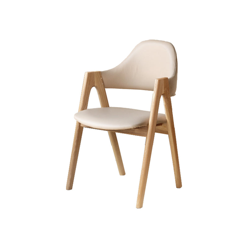 Natasha curved back solid oak dining chair with upholstered seat – Natural Wood White, view 12