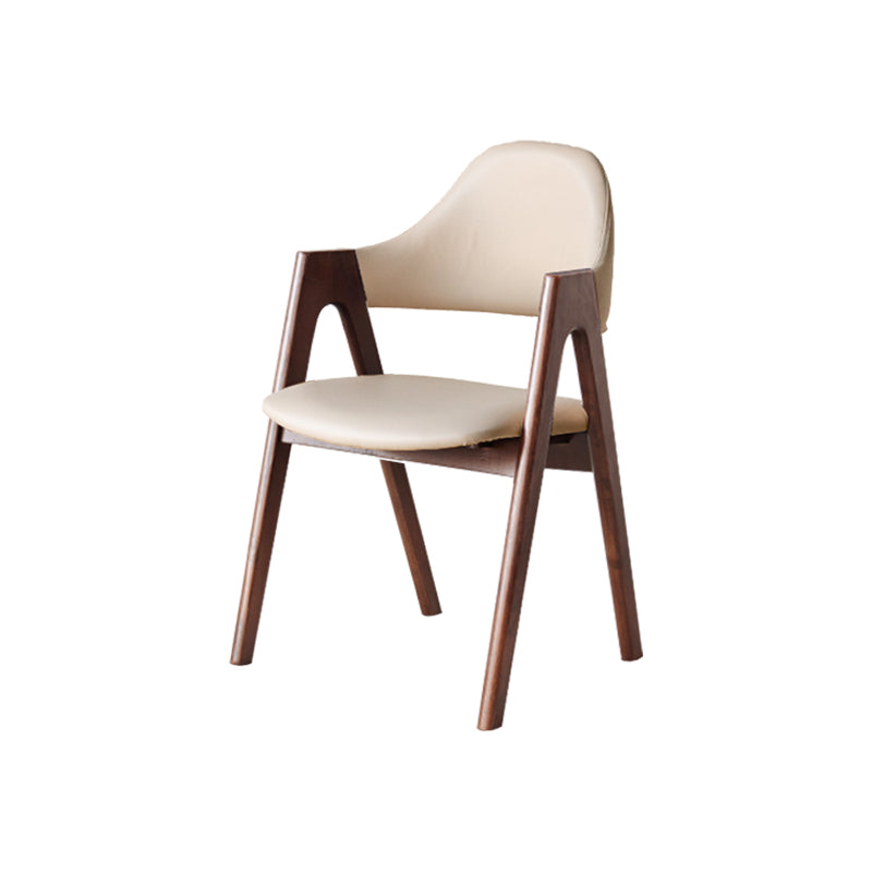 Natasha curved back solid oak dining chair with upholstered seat – Walnut White, view 14