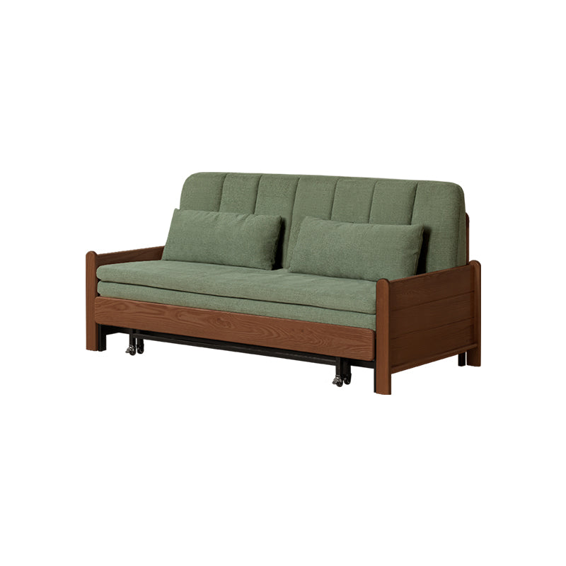 Norton cotton-linen sofa bed on solid oak frame – Walnut Green 192cm, view 23