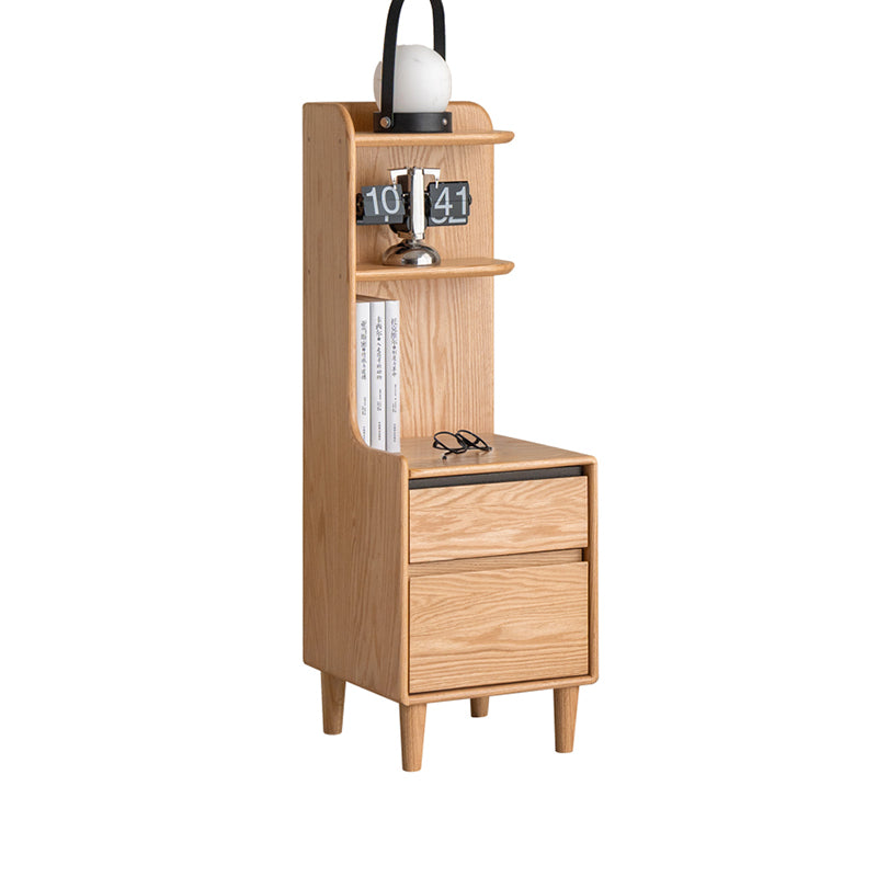 Kathy Solid American Oak Bedside Table with Drawer – view 4