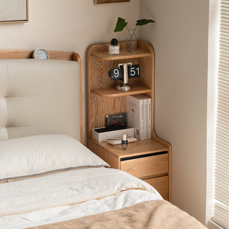 Kathy Solid American Oak Bedside Table with Drawer – view 8