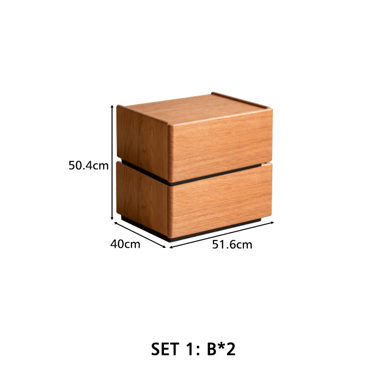 Kimberly low solid wood bedside table with drawer – view 10