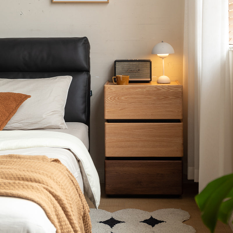 Kimberly low solid wood bedside table with drawer – view 15