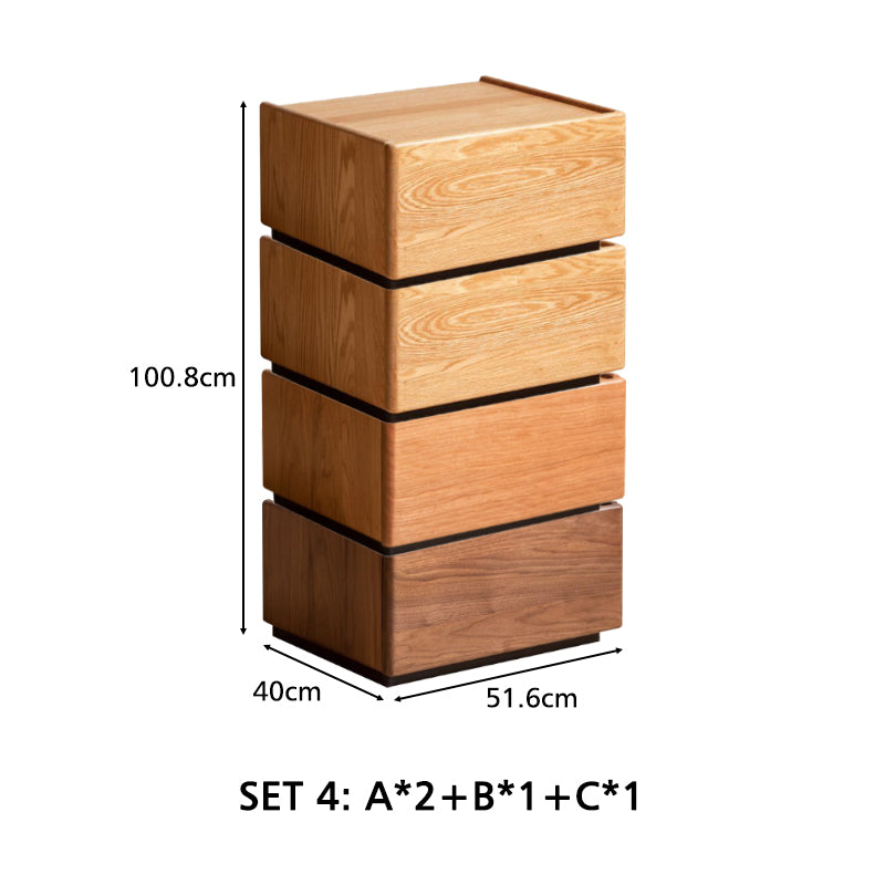Kimberly low solid wood bedside table with drawer – view 7