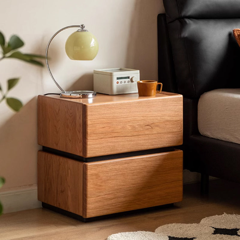Kimberly low solid wood bedside table with drawer – SET 1, view 8