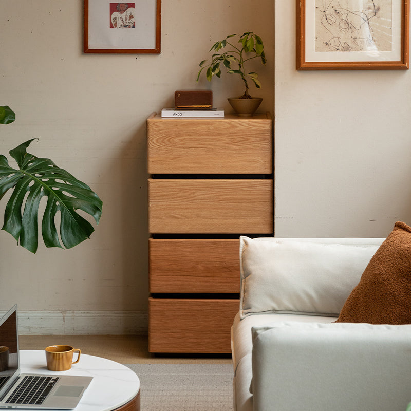 Kimberly low solid wood bedside table with drawer – SET 5, view 18