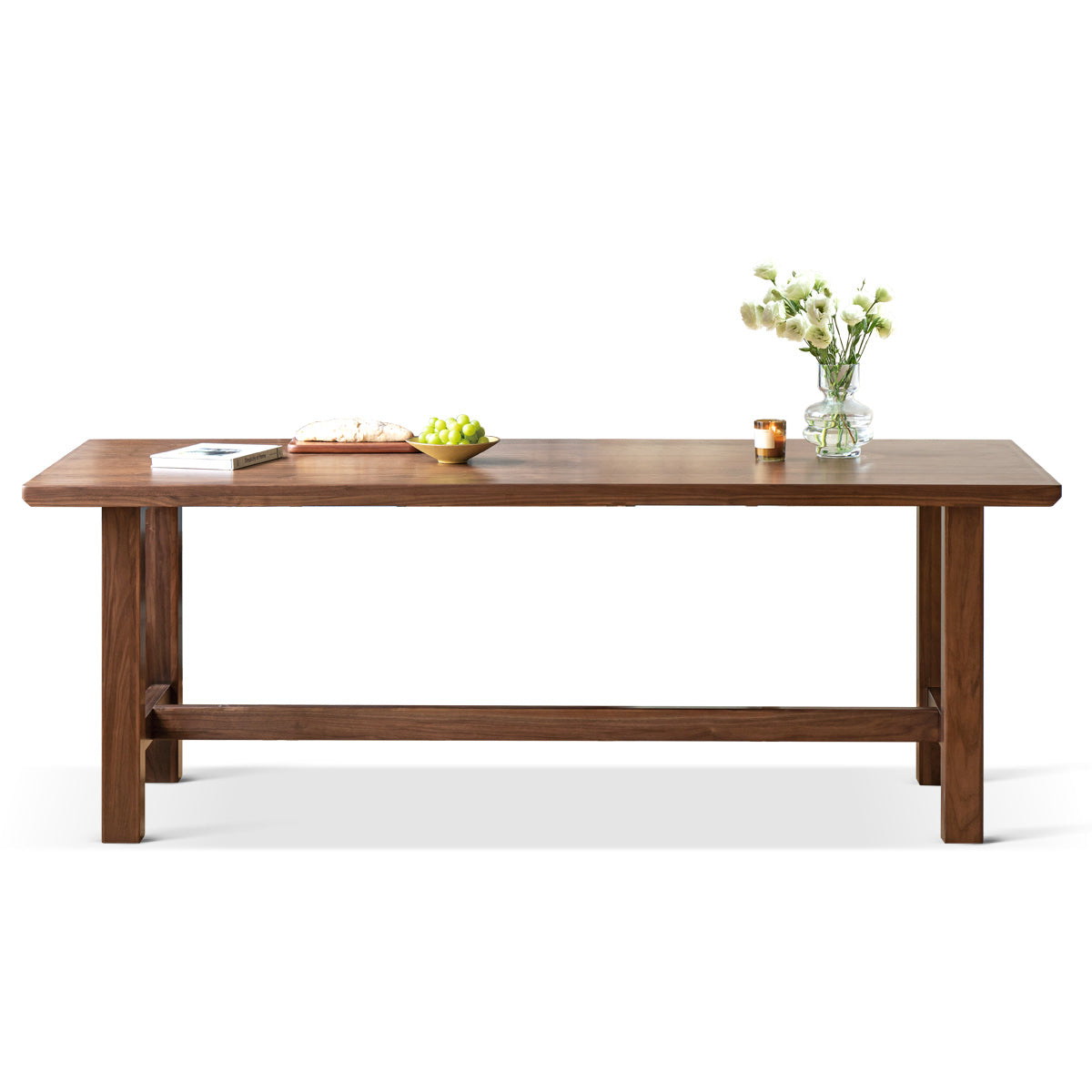 Alagie solid American oak dining table with slab top – view 11