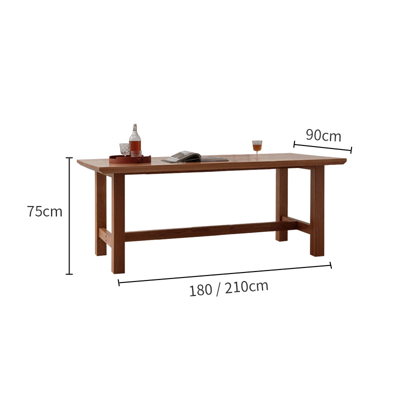 Alagie solid American oak dining table with slab top – view 12