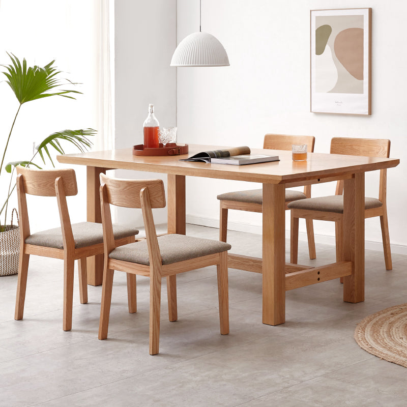 Alagie solid American oak dining table with slab top – view 13
