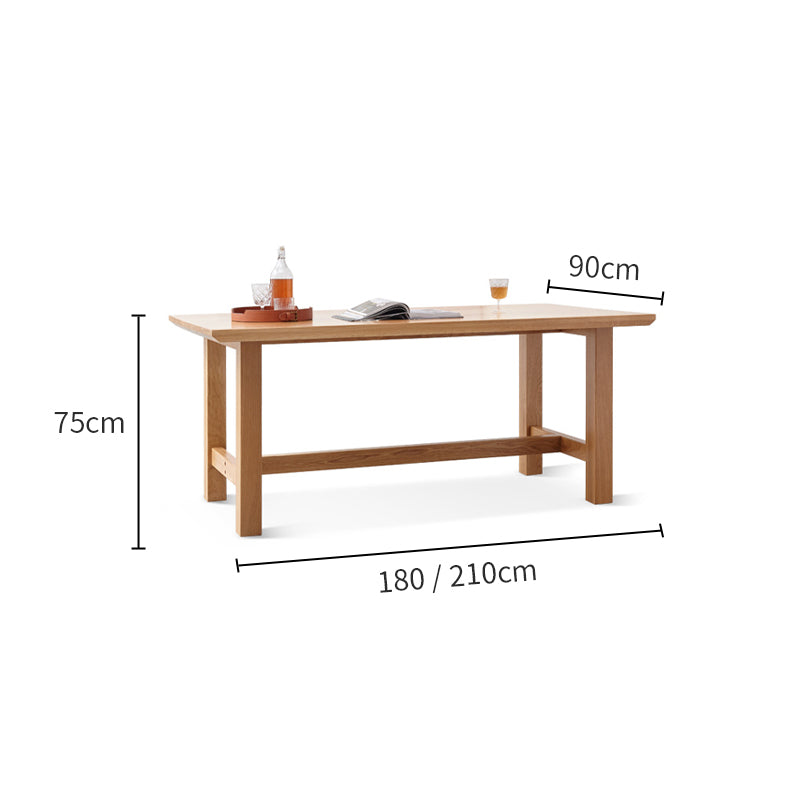 Alagie solid American oak dining table with slab top – view 21