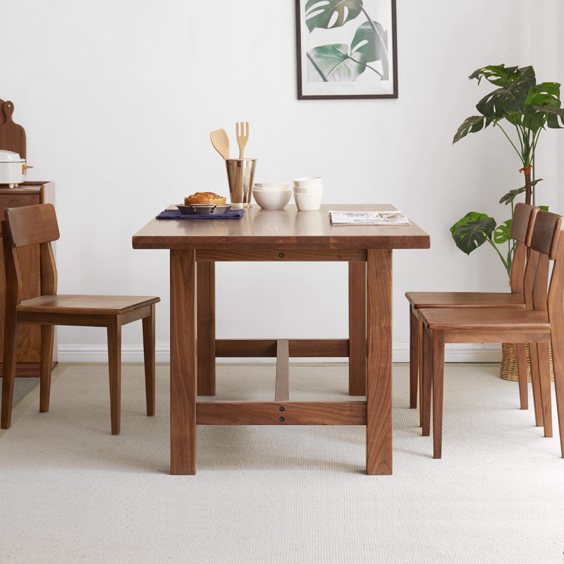 Alagie solid American oak dining table with slab top – view 5