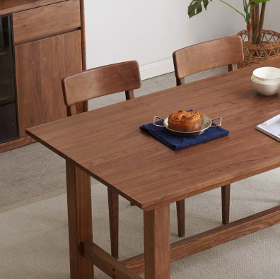 Alagie solid American oak dining table with slab top – view 6