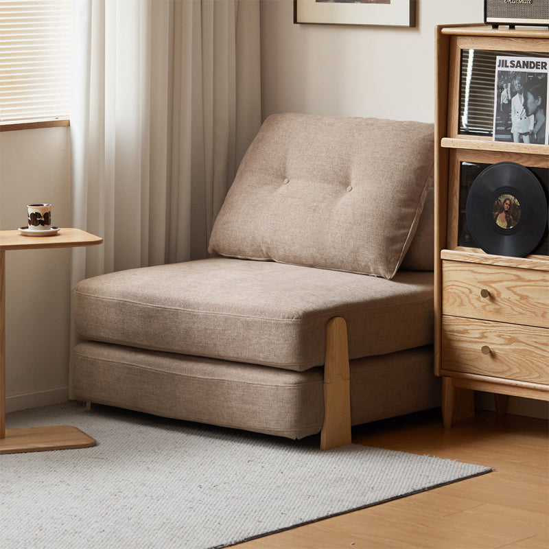 Odette Sofa Bed on Solid Ash Frame 99cm in Cotton-Linen