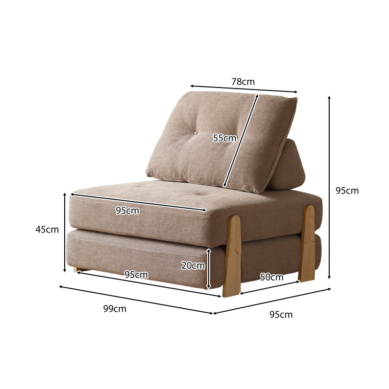 Odette Sofa Bed on Solid Ash Frame 99cm in Cotton-Linen – view 6
