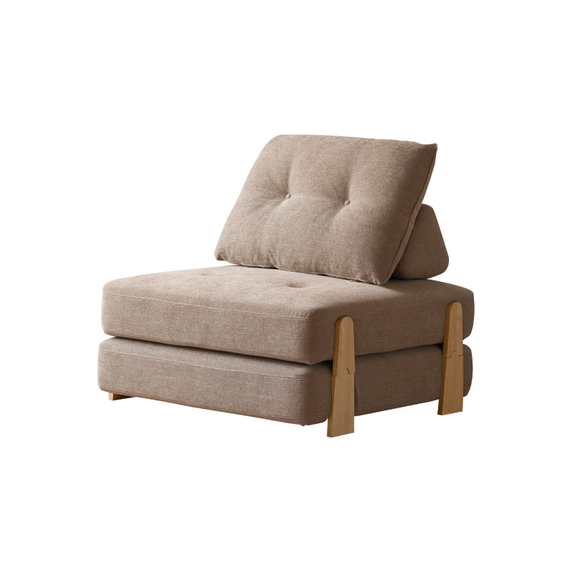 Odette Sofa Bed on Solid Ash Frame 99cm in Cotton-Linen – Natural Wood, view 5