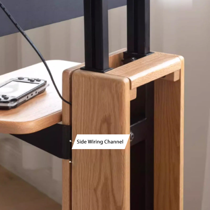 Olympia Solid American Oak TV Stand with Mount on Castors 85cm – view 6