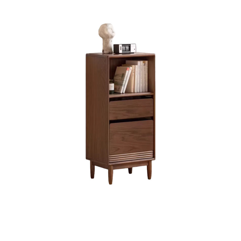Oona American Oak and Pinewood Bookshelf with Glass 45cm 65cm – Walnut 45cm, view 25