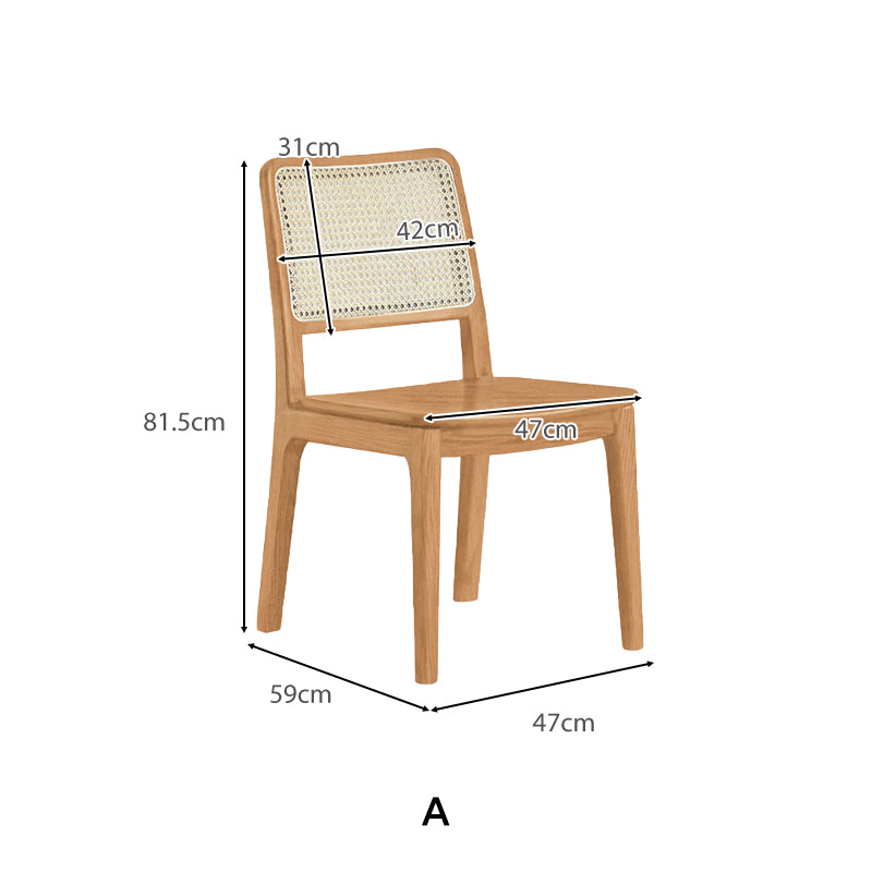 Orson armless solid oak dining chair – view 16