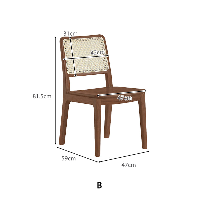 Orson armless solid oak dining chair – view 18