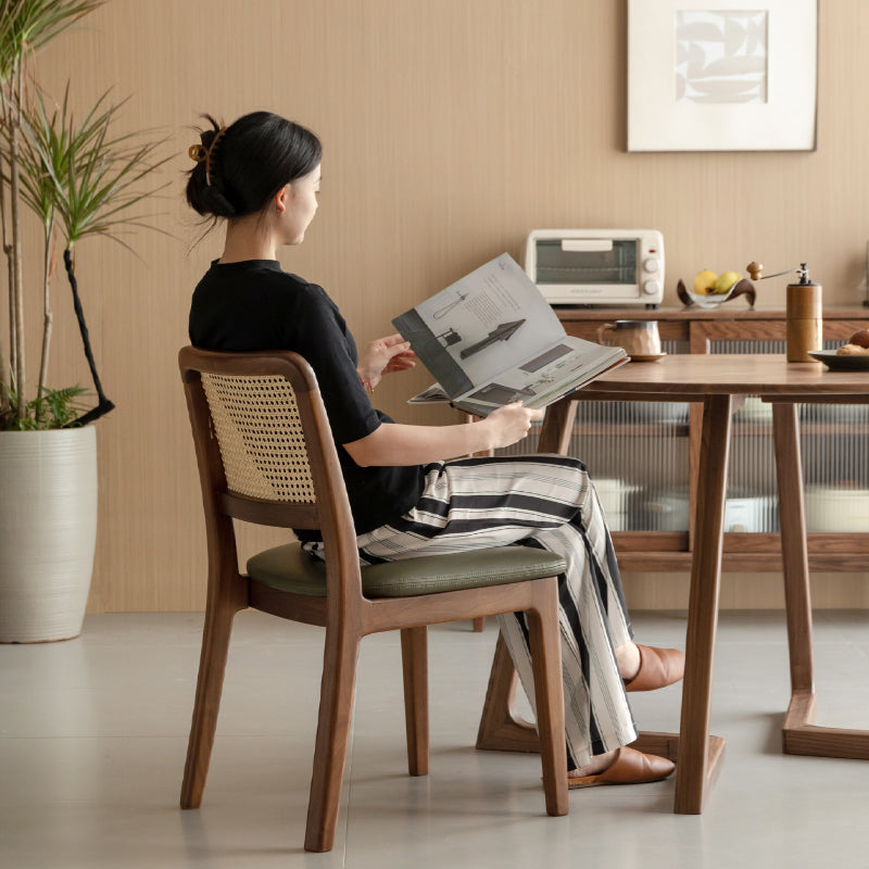 Orson armless solid oak dining chair – view 5