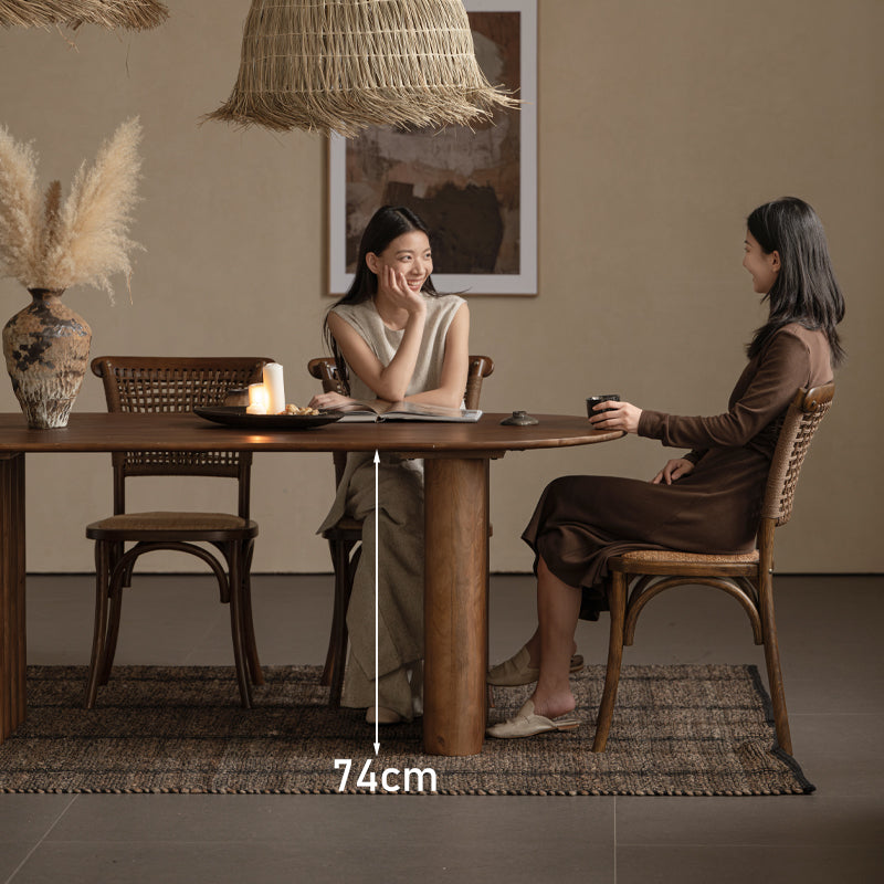 Petra solid mango wood dining table in walnut colour – view 4