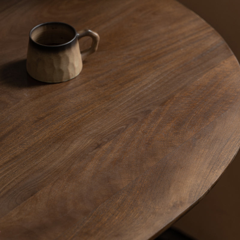 Petra solid mango wood dining table in walnut colour – view 7