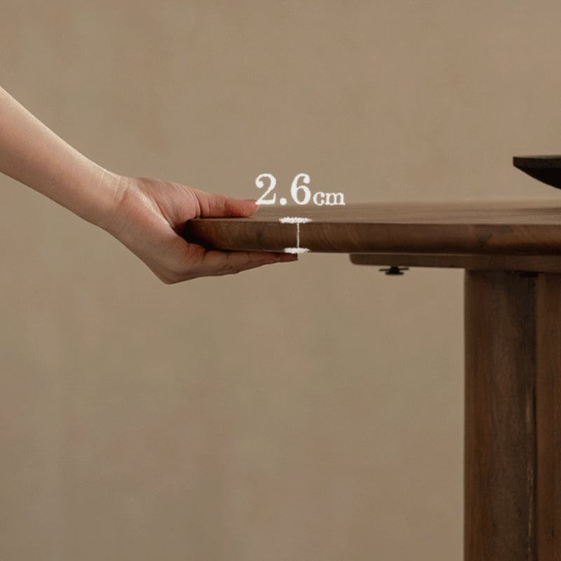 Petra solid mango wood dining table in walnut colour – view 8